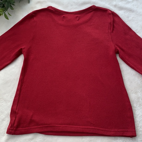 Rae Dunn Red Lightweight Sweater 8 Believe EUC Holiday Christmas - Picture 10 of 10